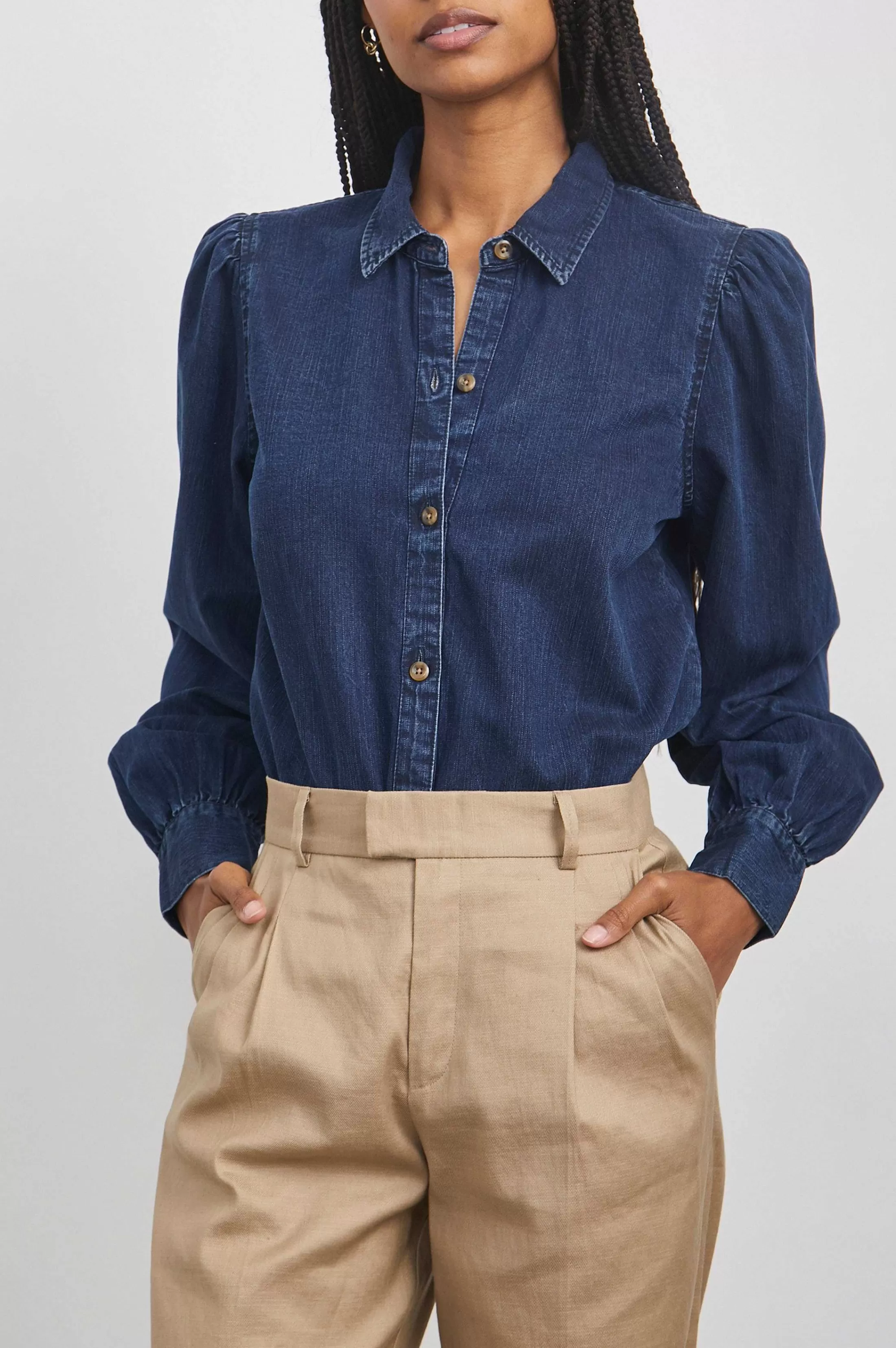 Bovenkanten-Rails Angelica Overhemd - Donker Vintage