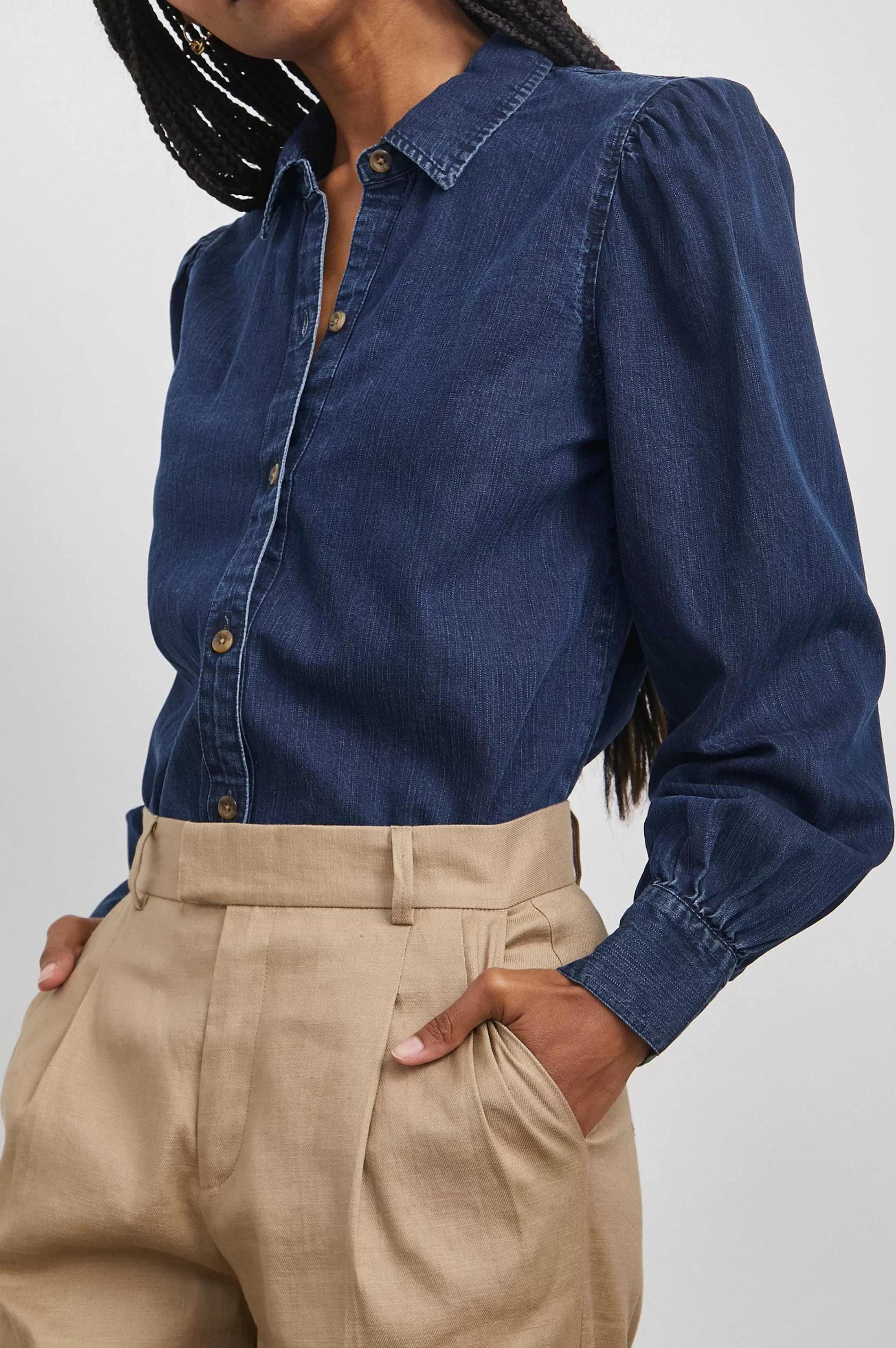 Bovenkanten-Rails Angelica Overhemd - Donker Vintage