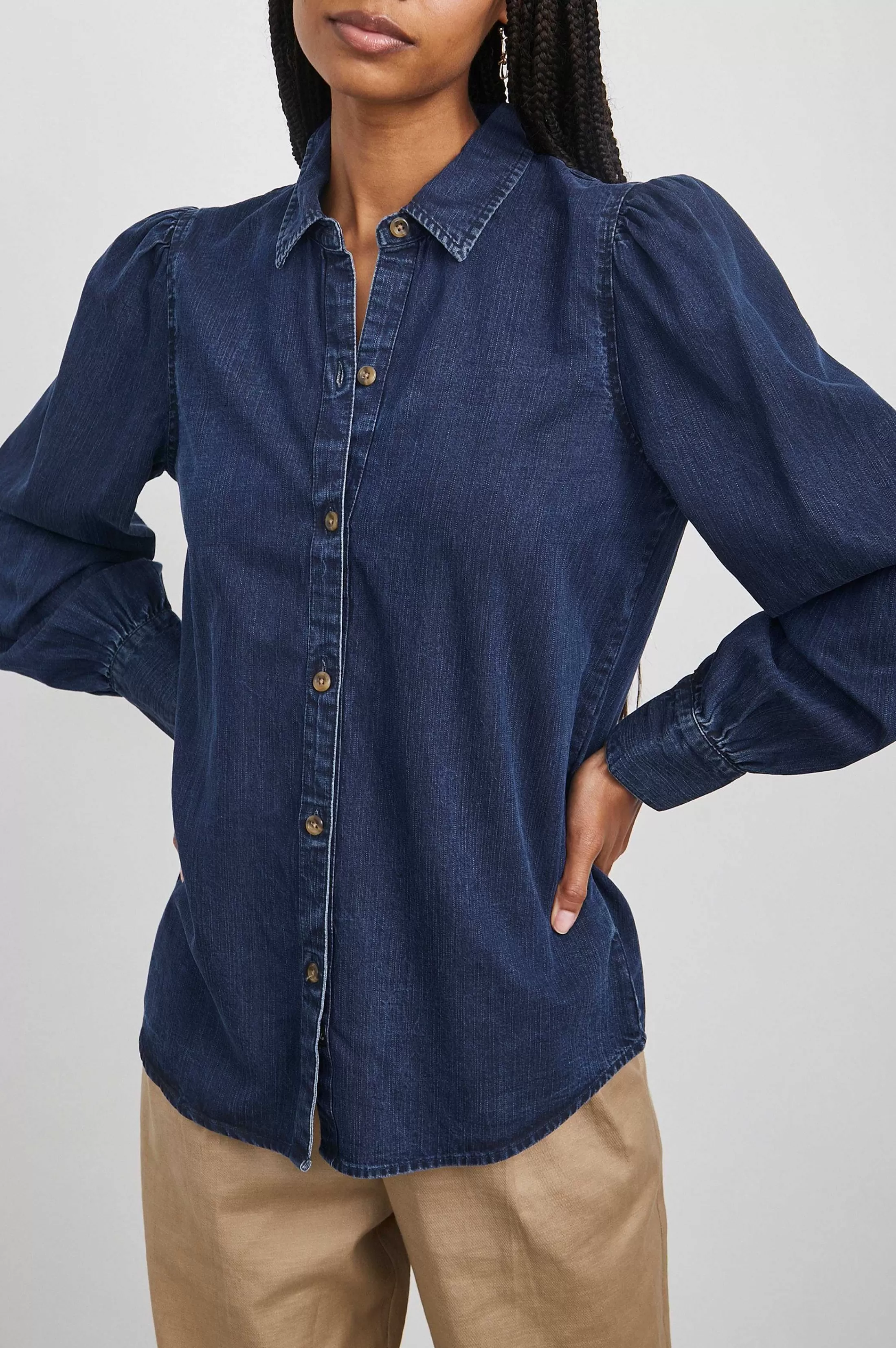Bovenkanten-Rails Angelica Overhemd - Donker Vintage
