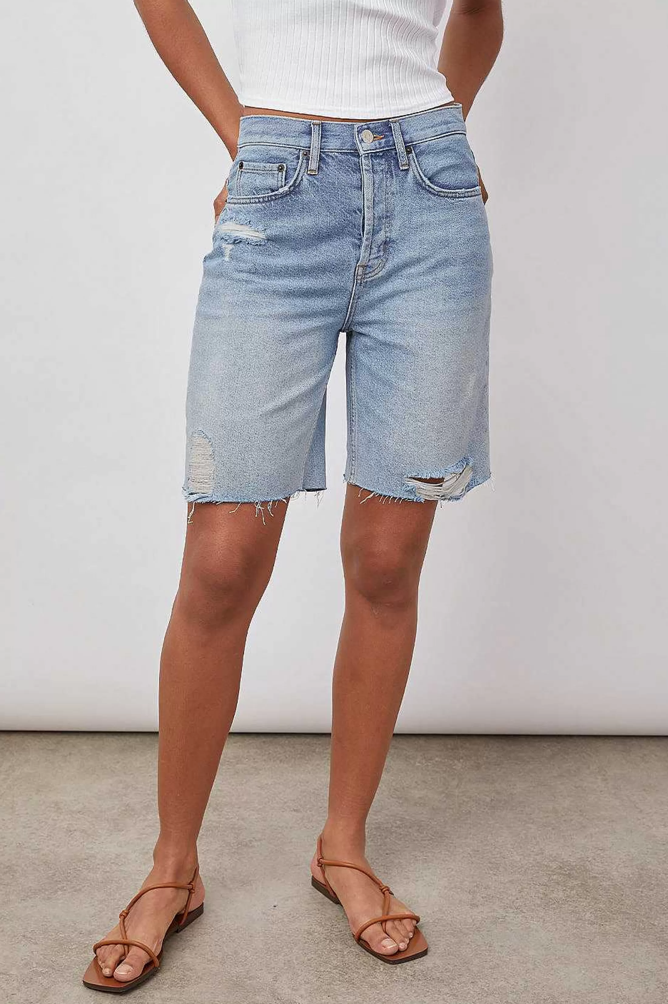 Denim-Rails Beachwood Kort - Licht Vintage Distress