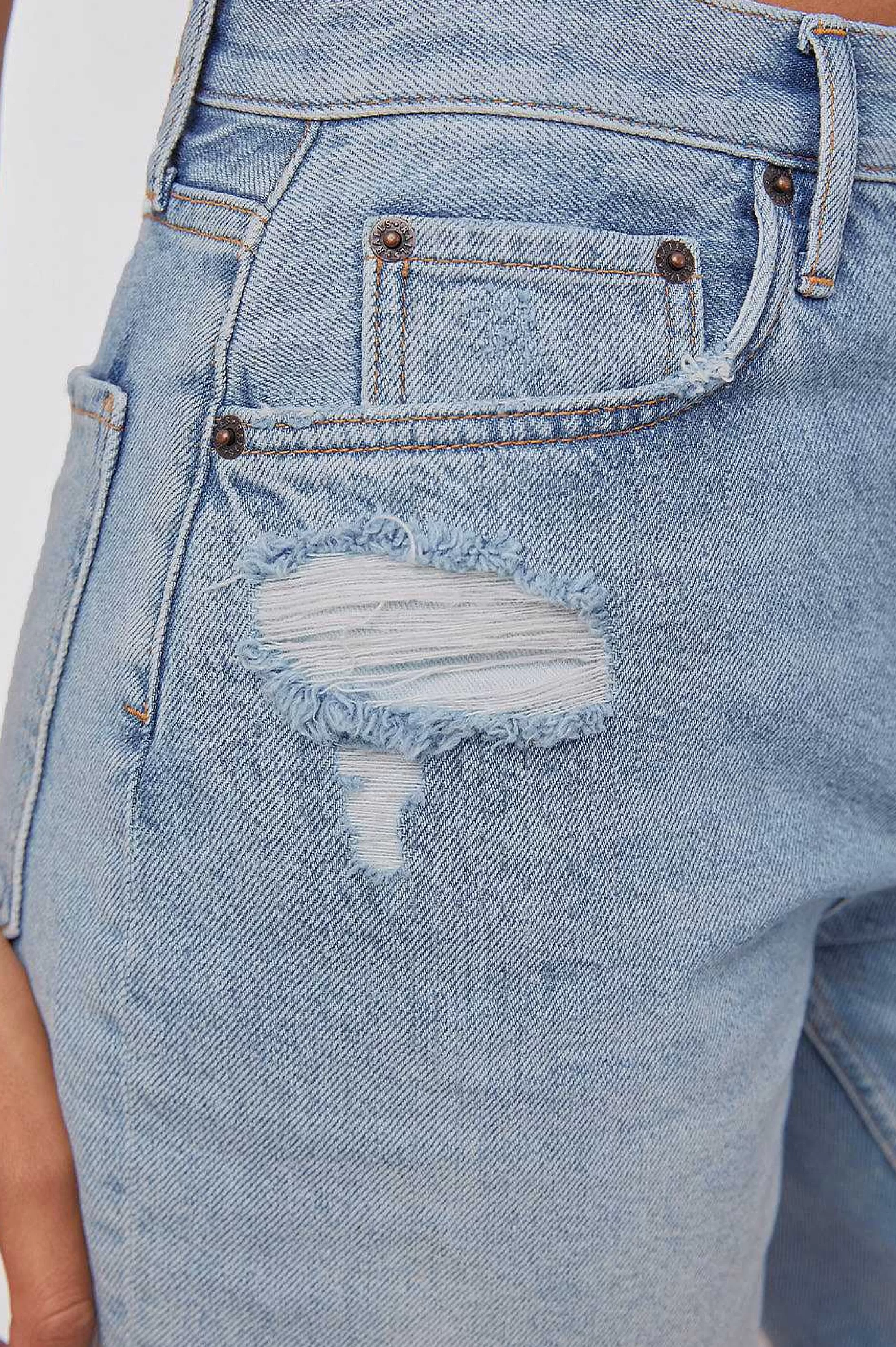 Denim-Rails Beachwood Kort - Licht Vintage Distress