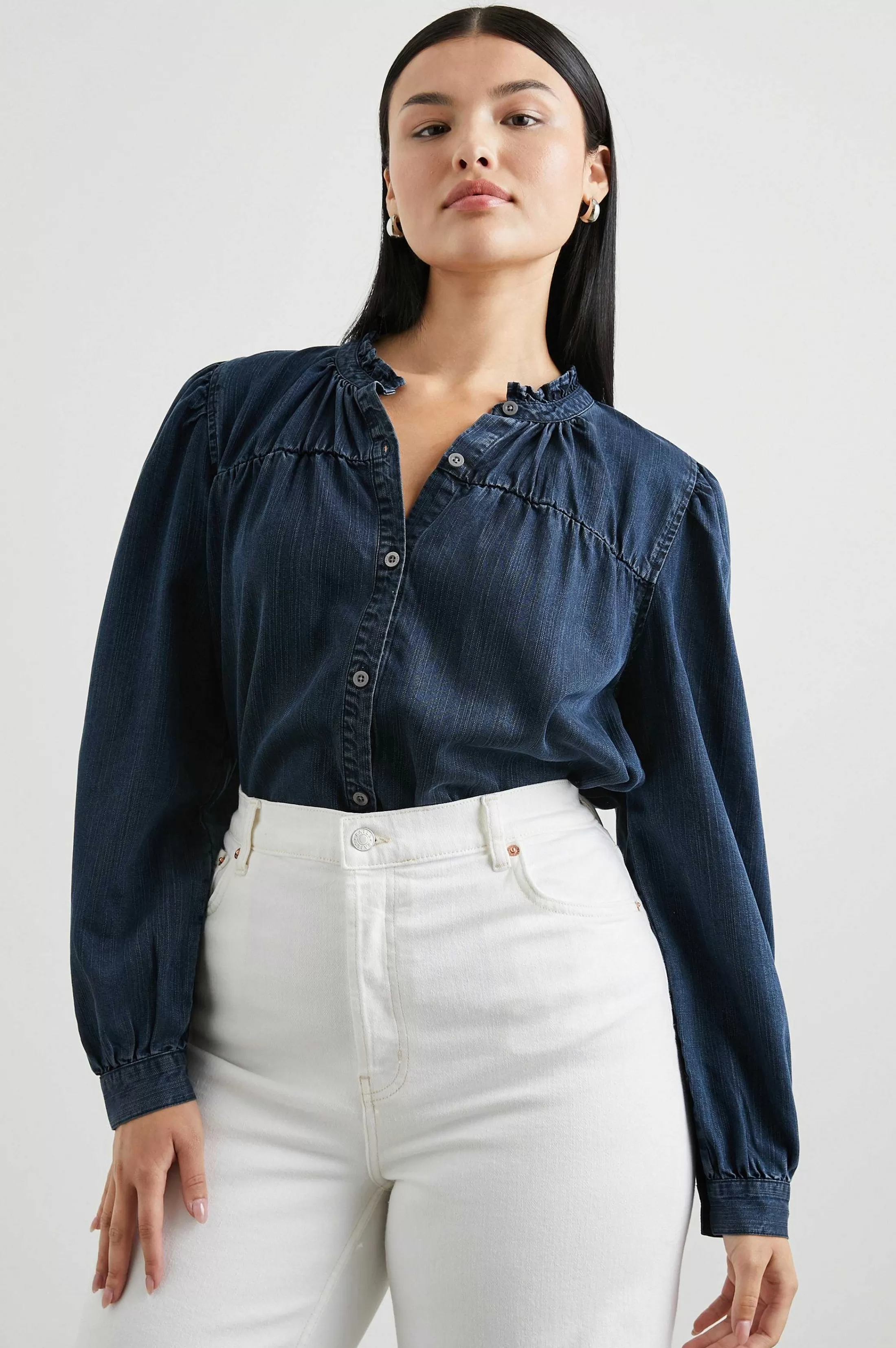 Bovenkanten-Rails Camille Top - Donkere Vintage Wash