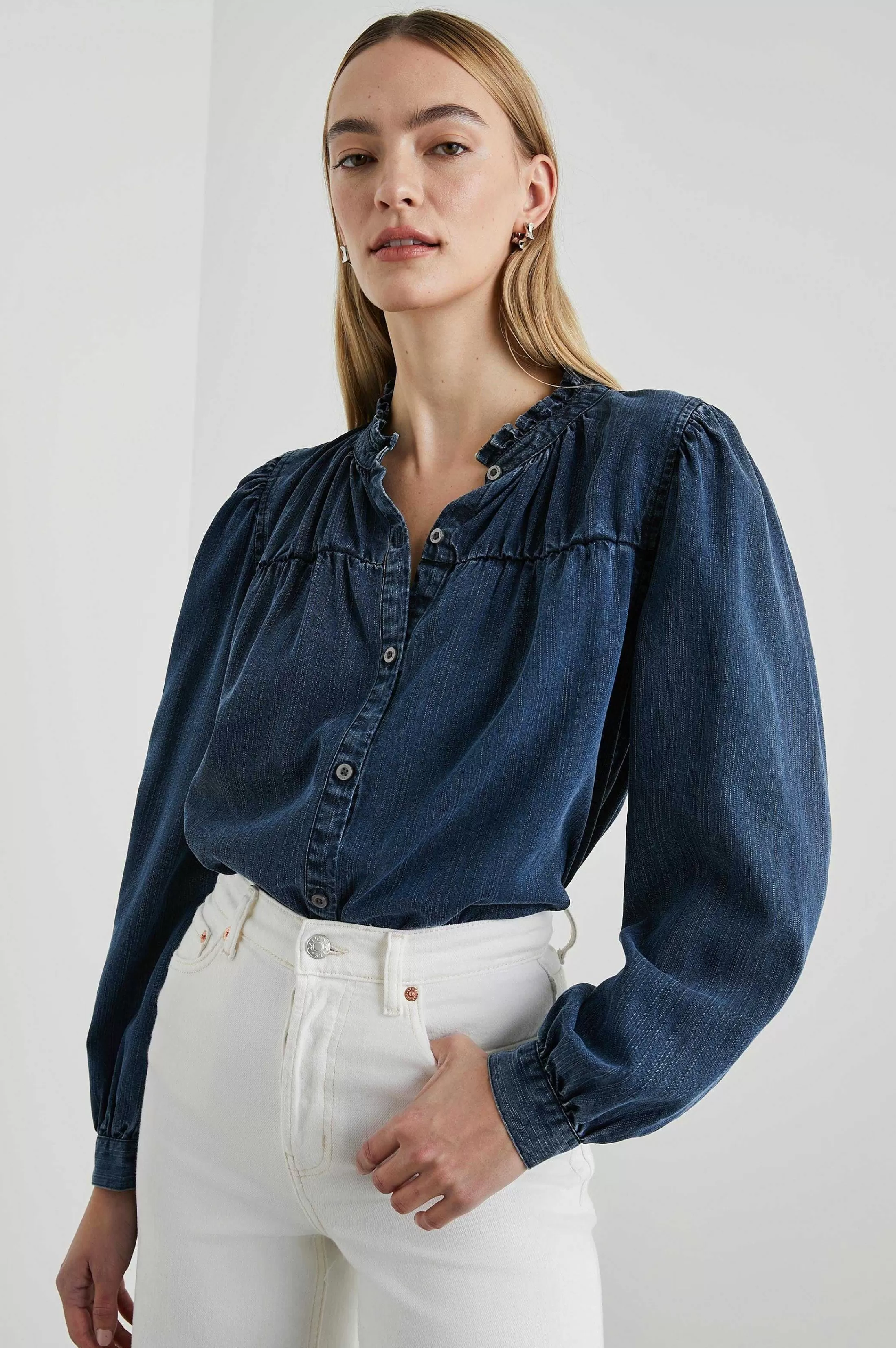 Bovenkanten-Rails Camille Top - Donkere Vintage Wash