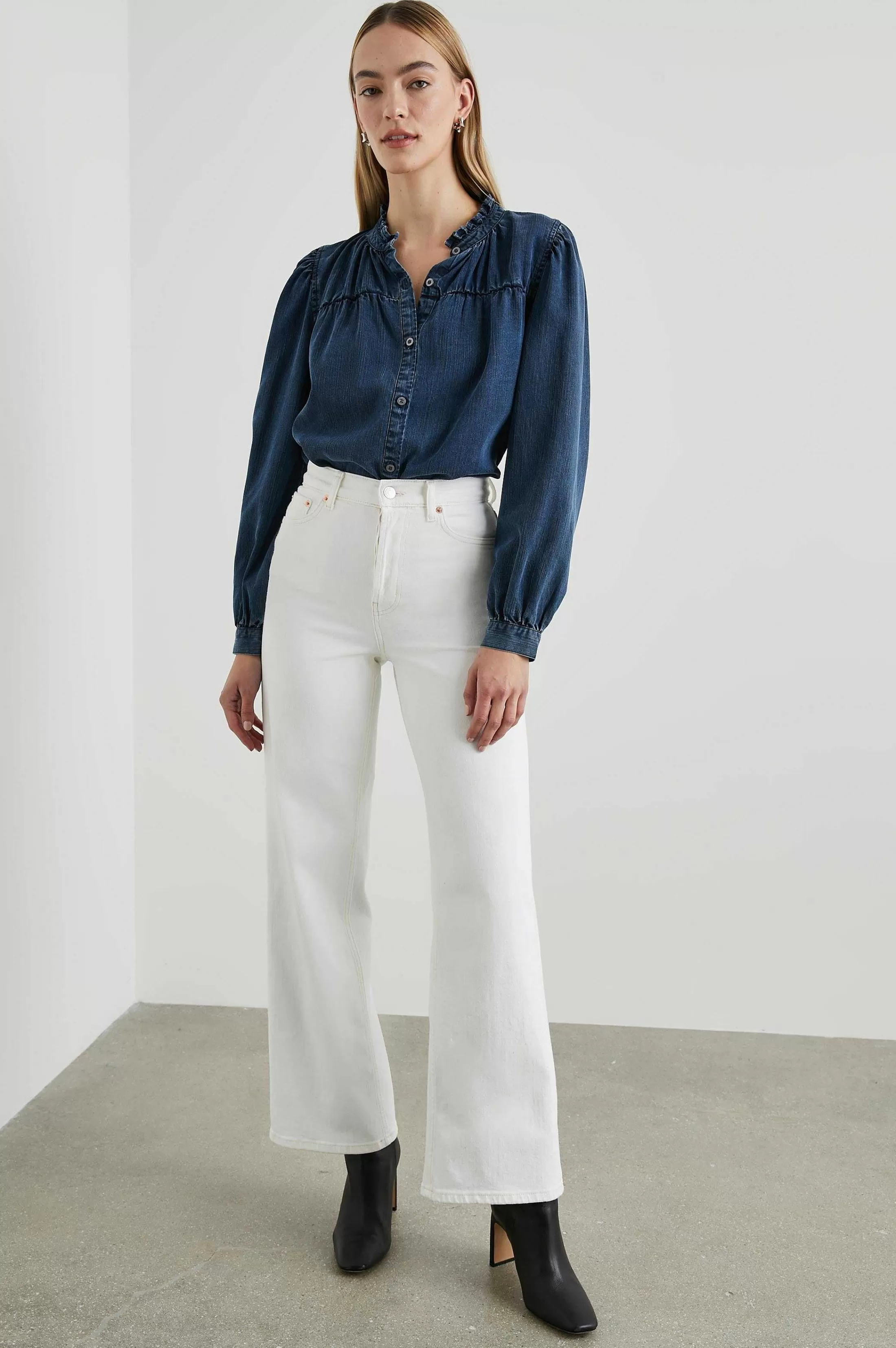 Bovenkanten-Rails Camille Top - Donkere Vintage Wash