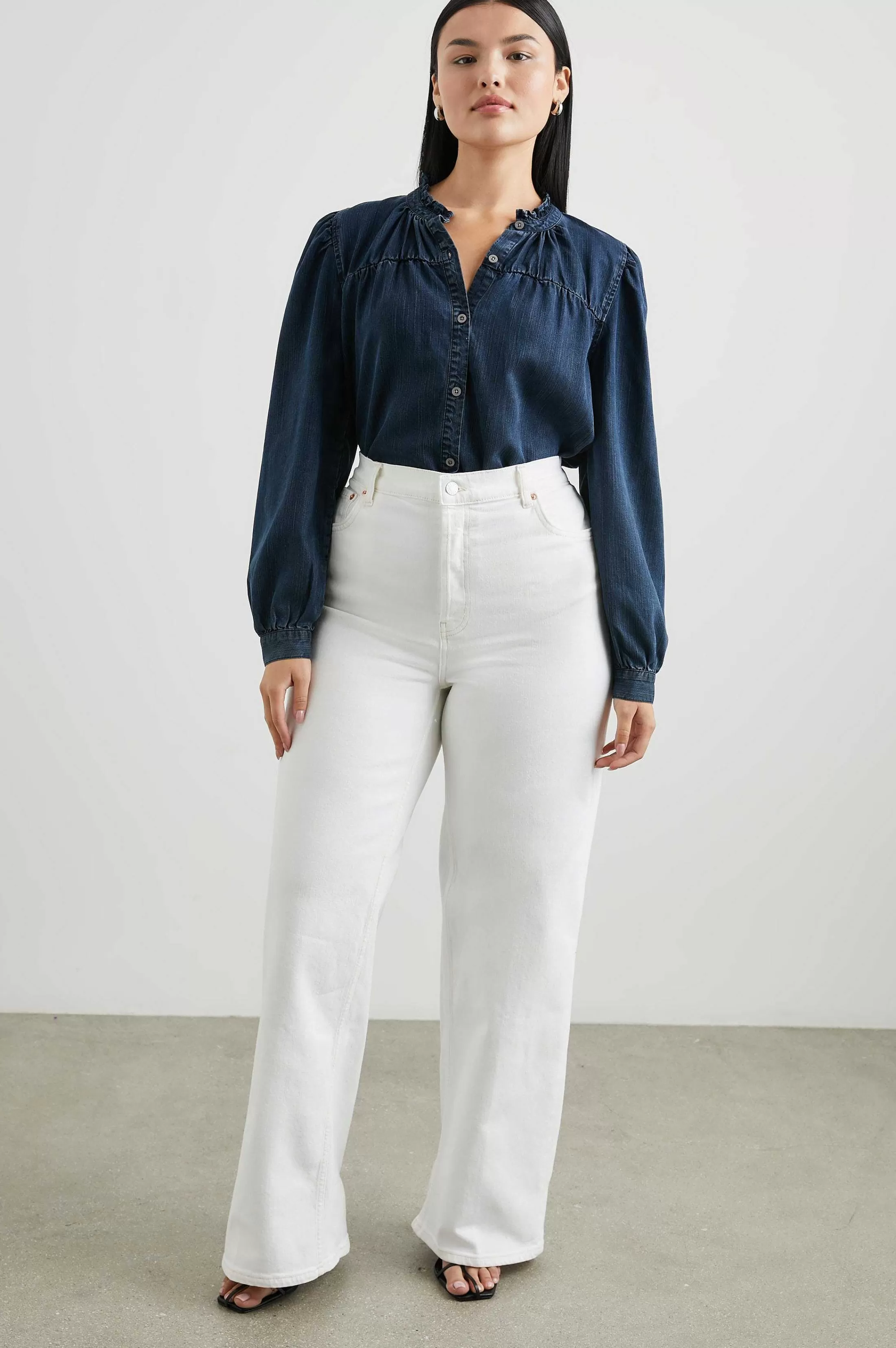 Bovenkanten-Rails Camille Top - Donkere Vintage Wash
