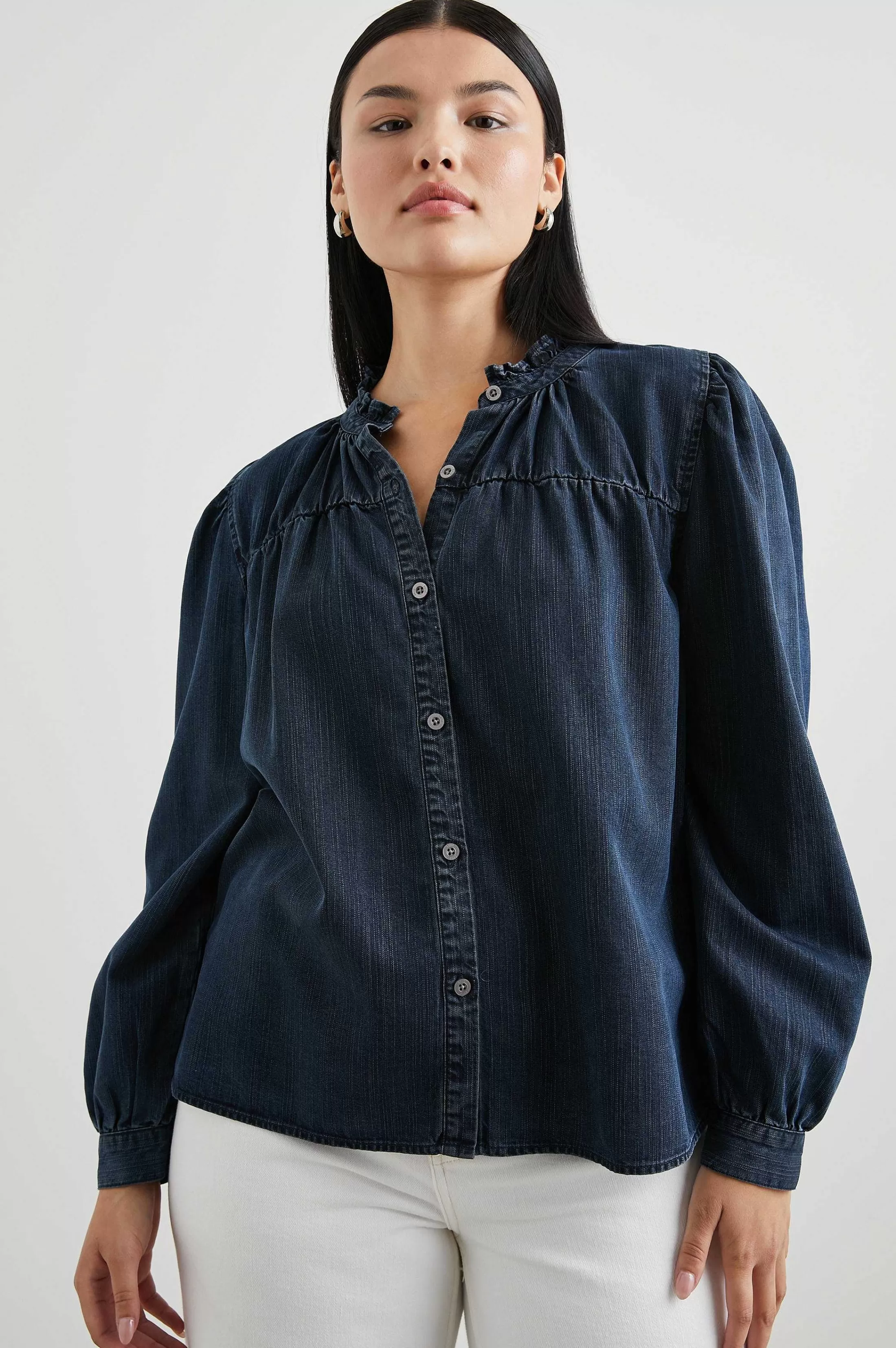 Bovenkanten-Rails Camille Top - Donkere Vintage Wash