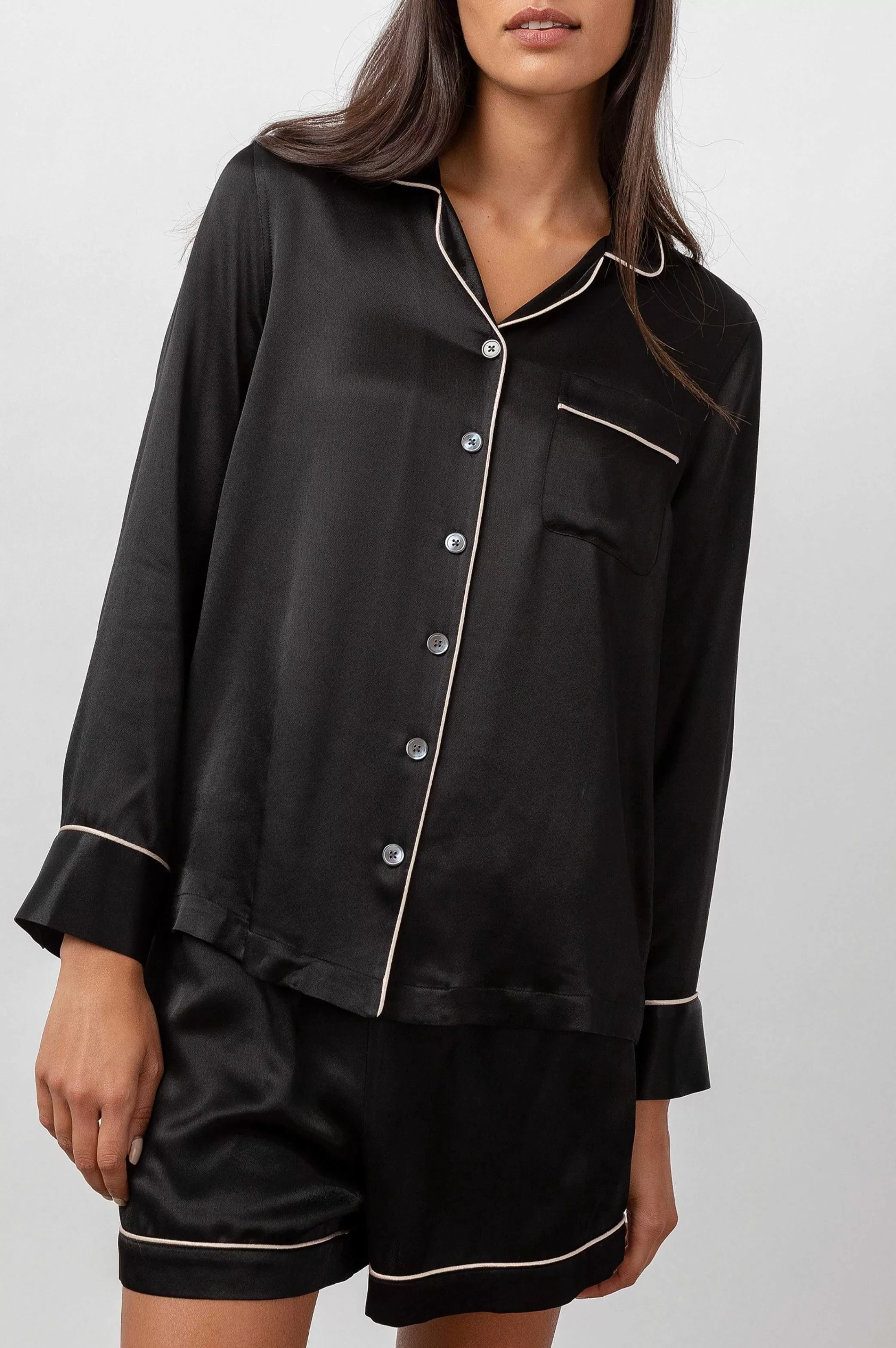 Nachtkleding-Rails Clarise Pyjamaset - Satijn Onyx Champagne
