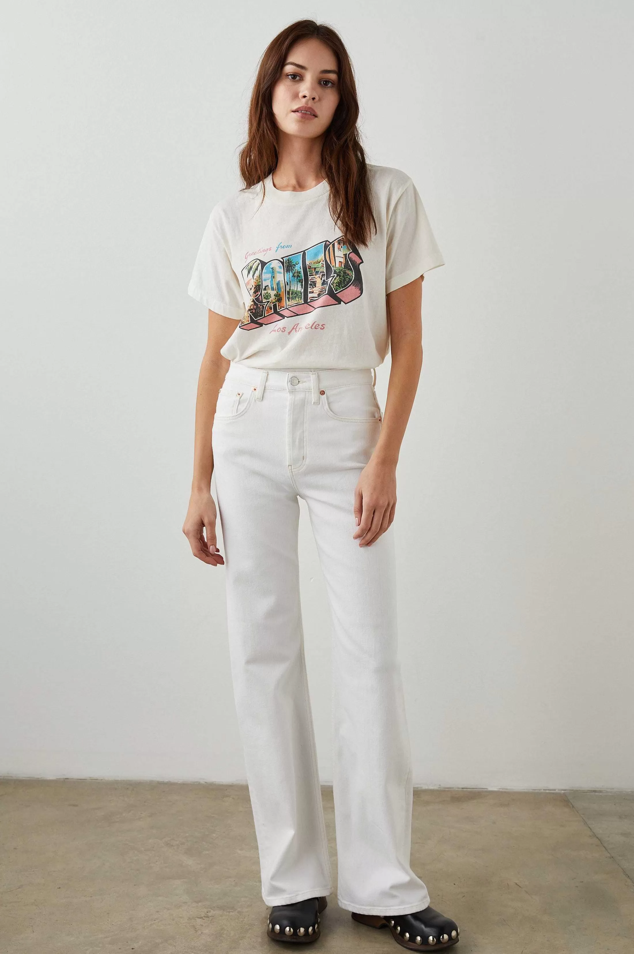 Denim-Rails Getty Wijde Leggen - Vintage Ecru
