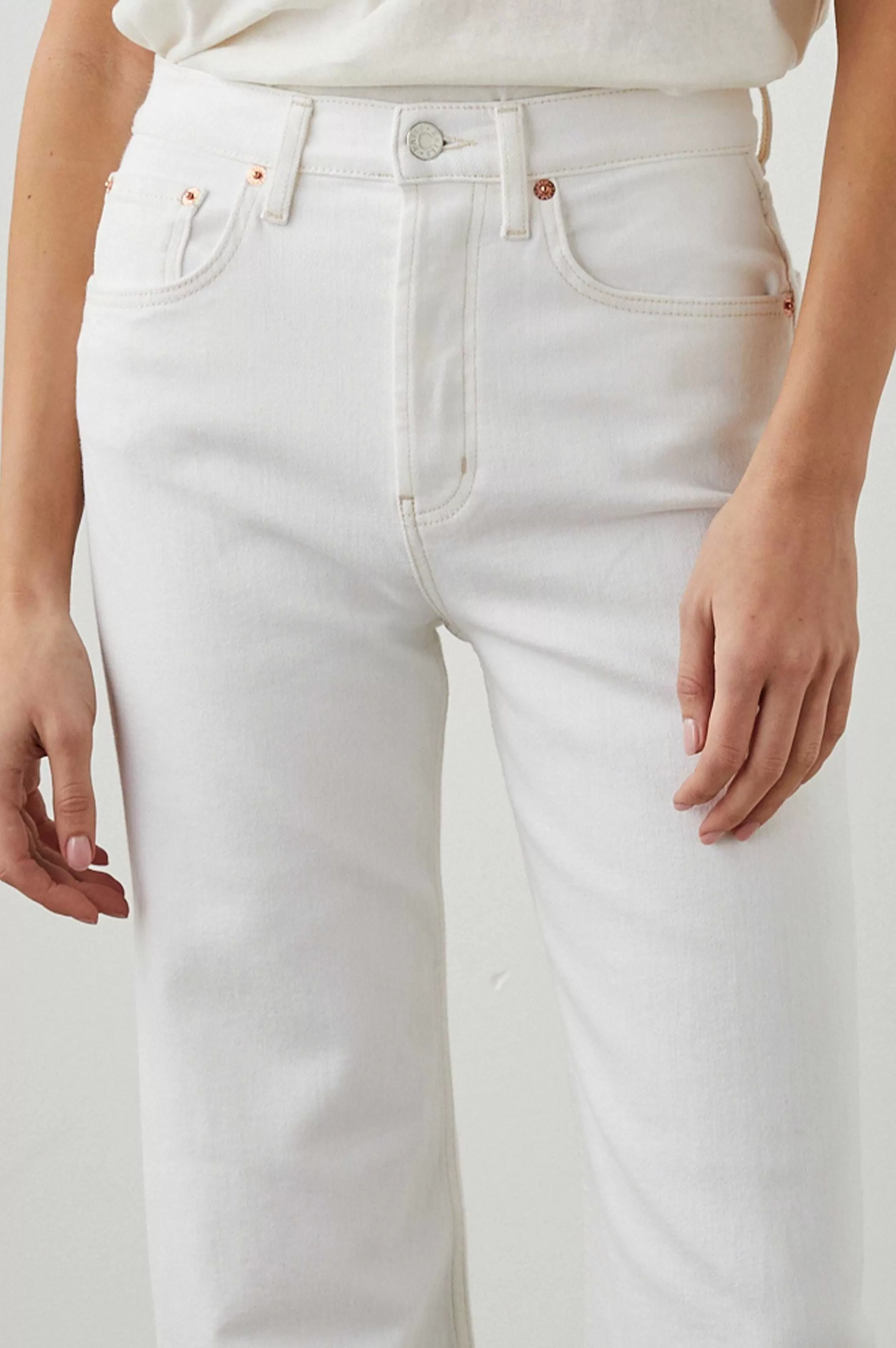 Denim-Rails Getty Wijde Leggen - Vintage Ecru