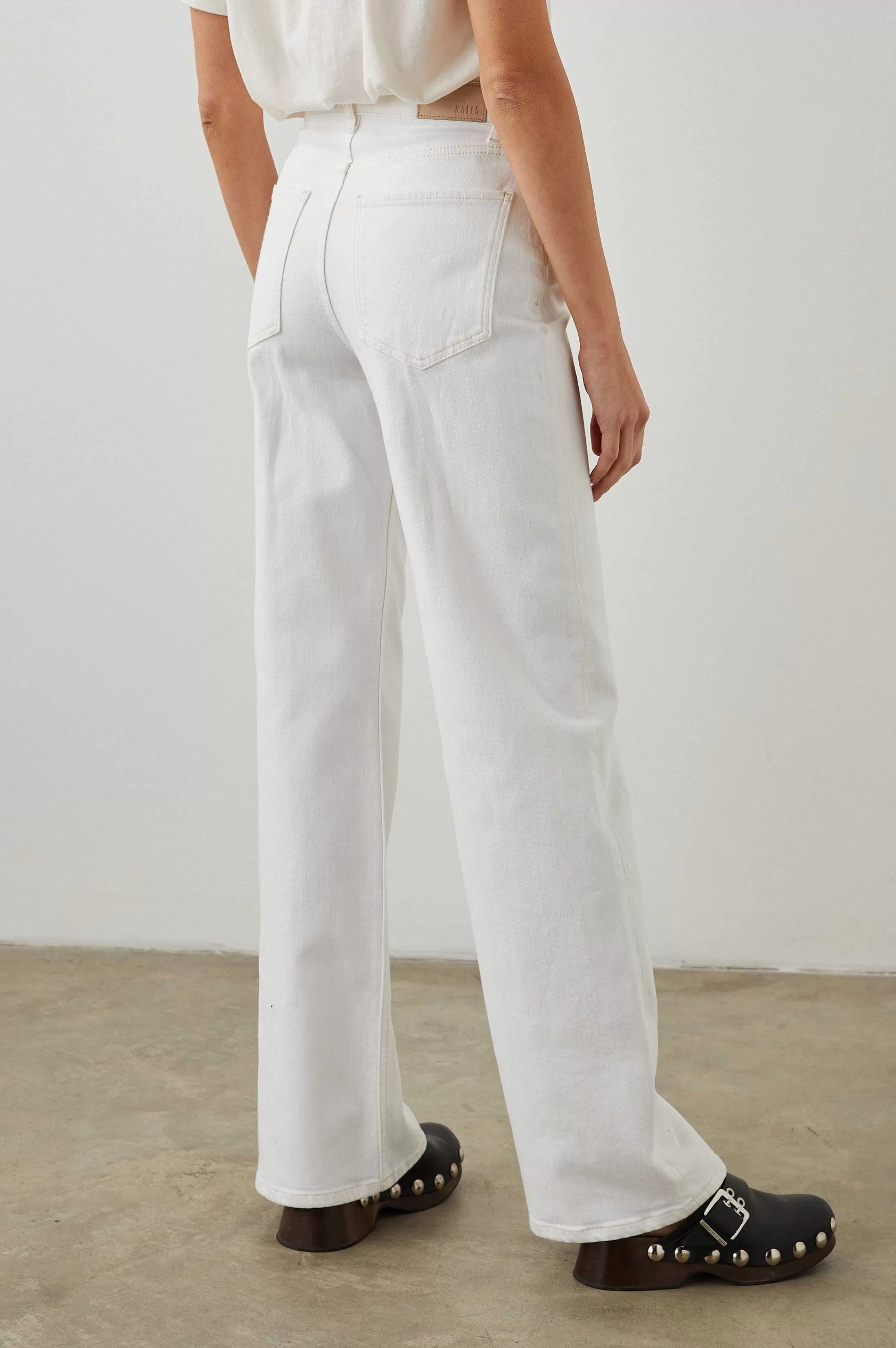 Denim-Rails Getty Wijde Leggen - Vintage Ecru
