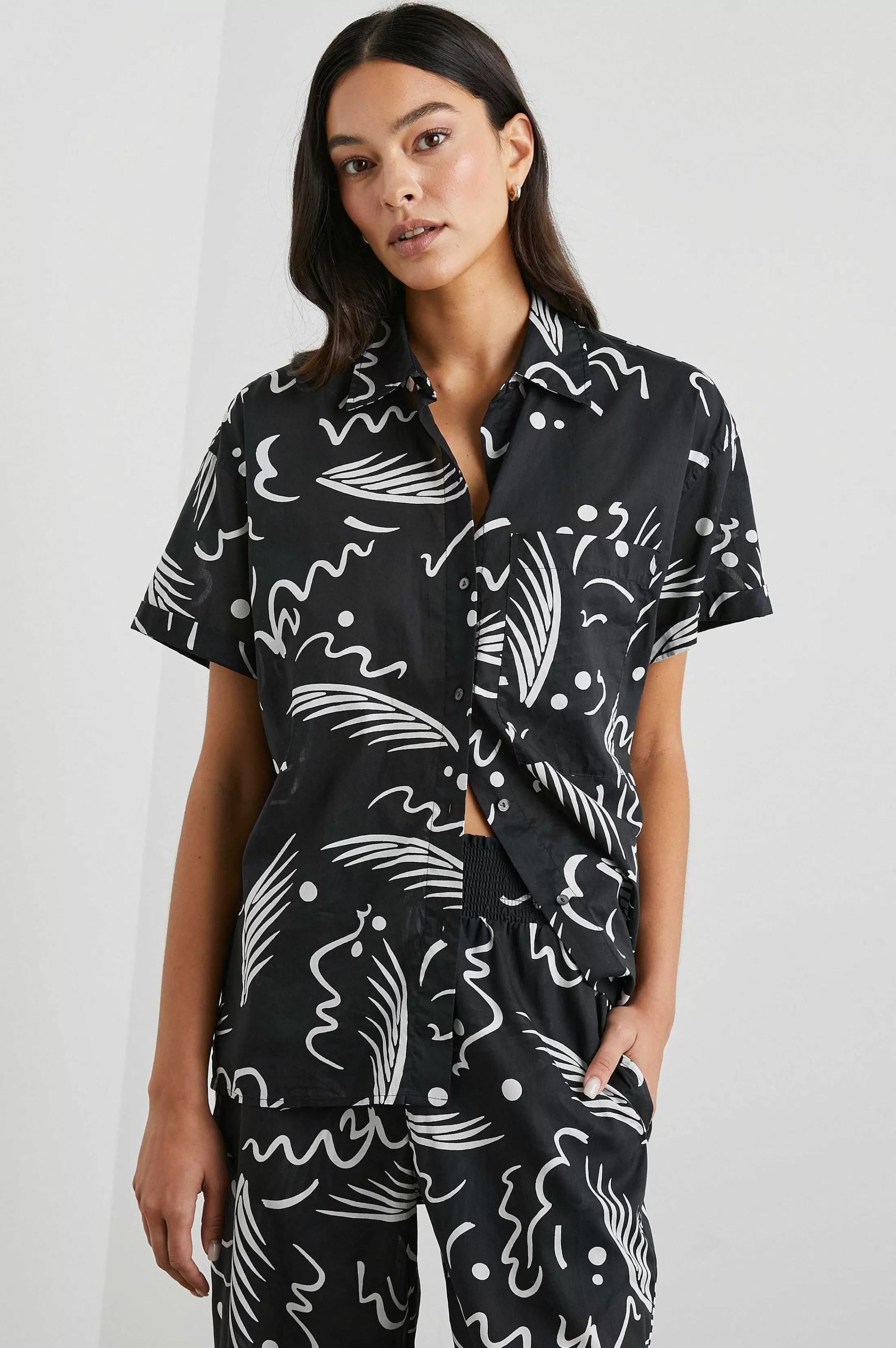 Bovenkanten-Rails Jeanne Shirt - Tahiti Nacht