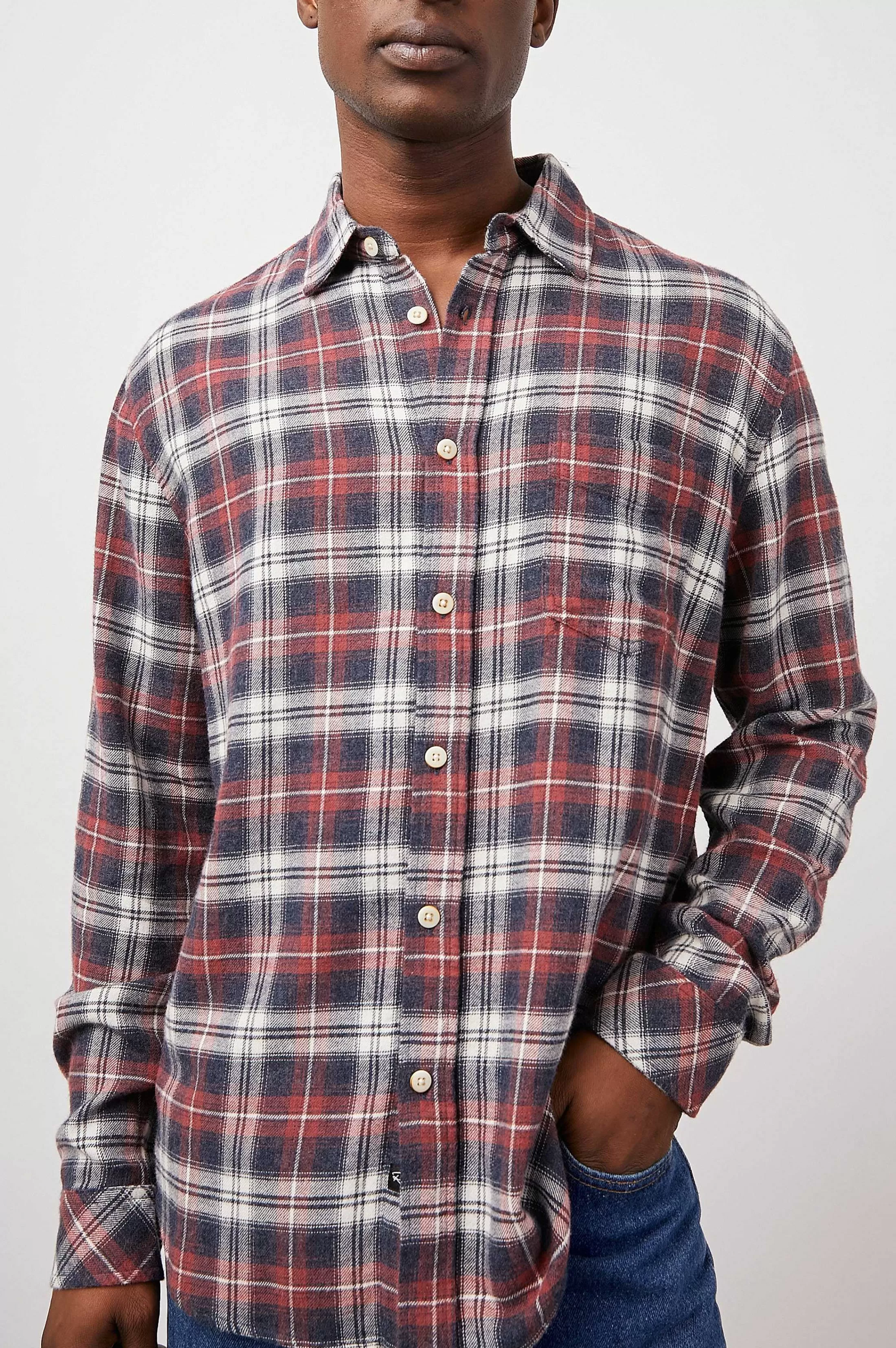 Overhemden-Rails Lennox Shirt - Rode Schaduw Melange