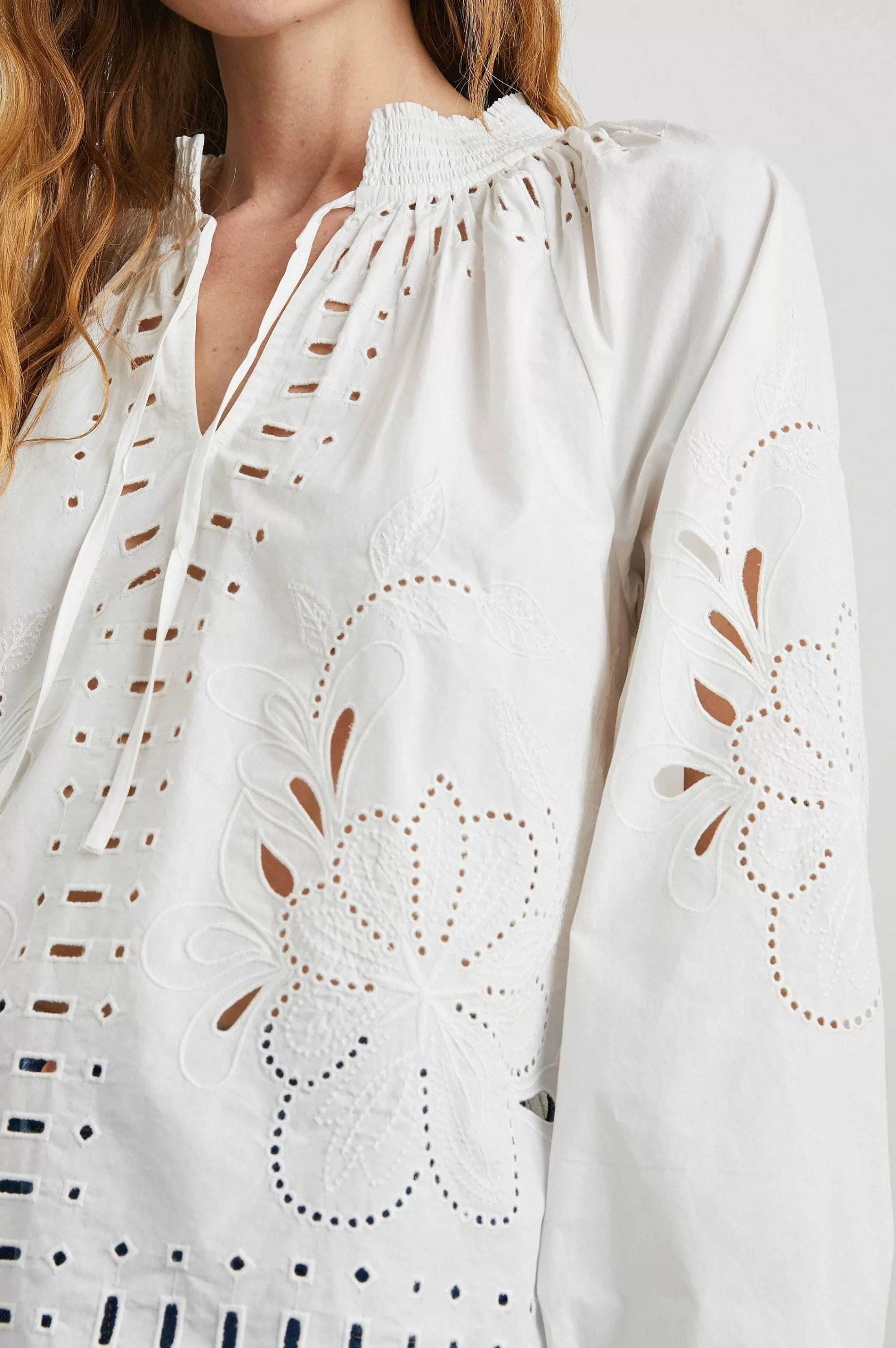 Bovenkanten-Rails Lucinda Top - Wit