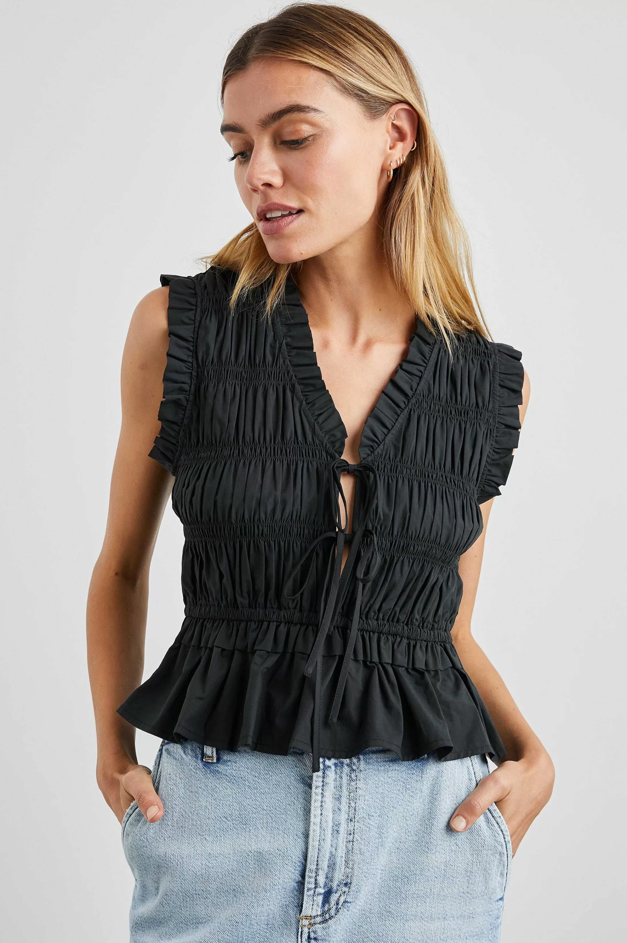 Bovenkanten-Rails Martine Top - Zwart