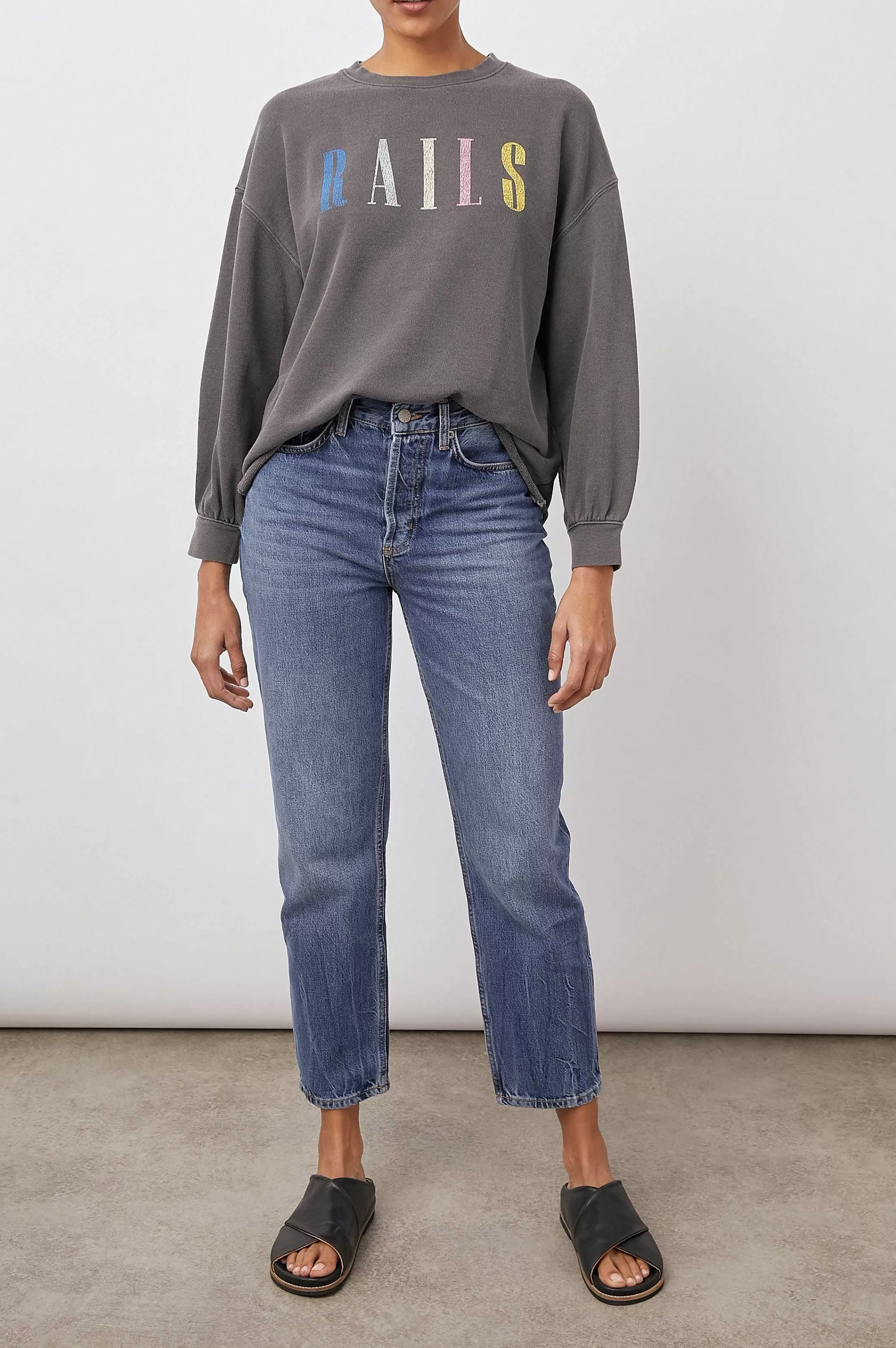 Nachtkleding-Rails Handtekening Sweatshirt - Vintage Zwart