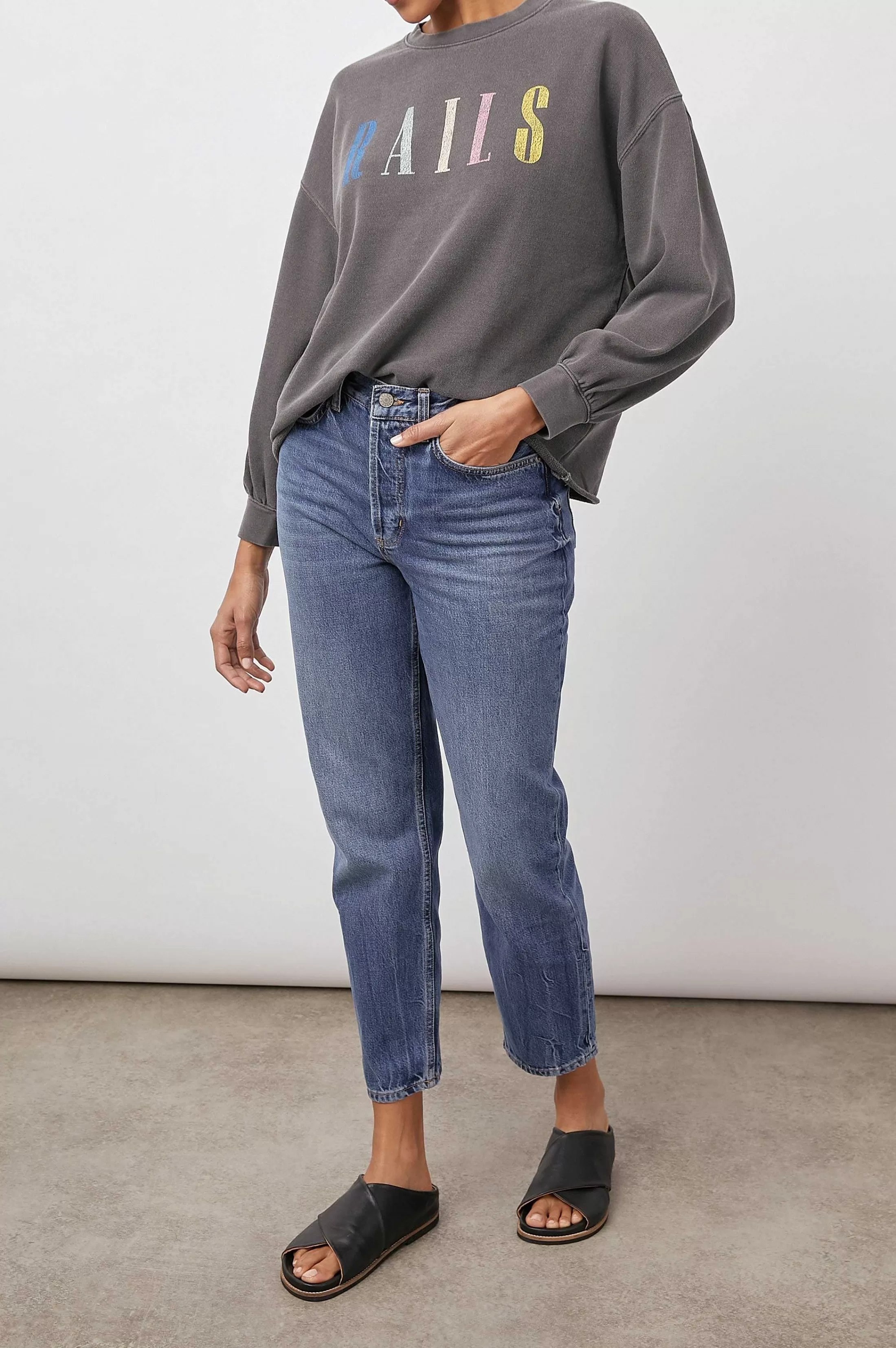 Lounge-Rails Handtekening Sweatshirt - Vintage Zwart