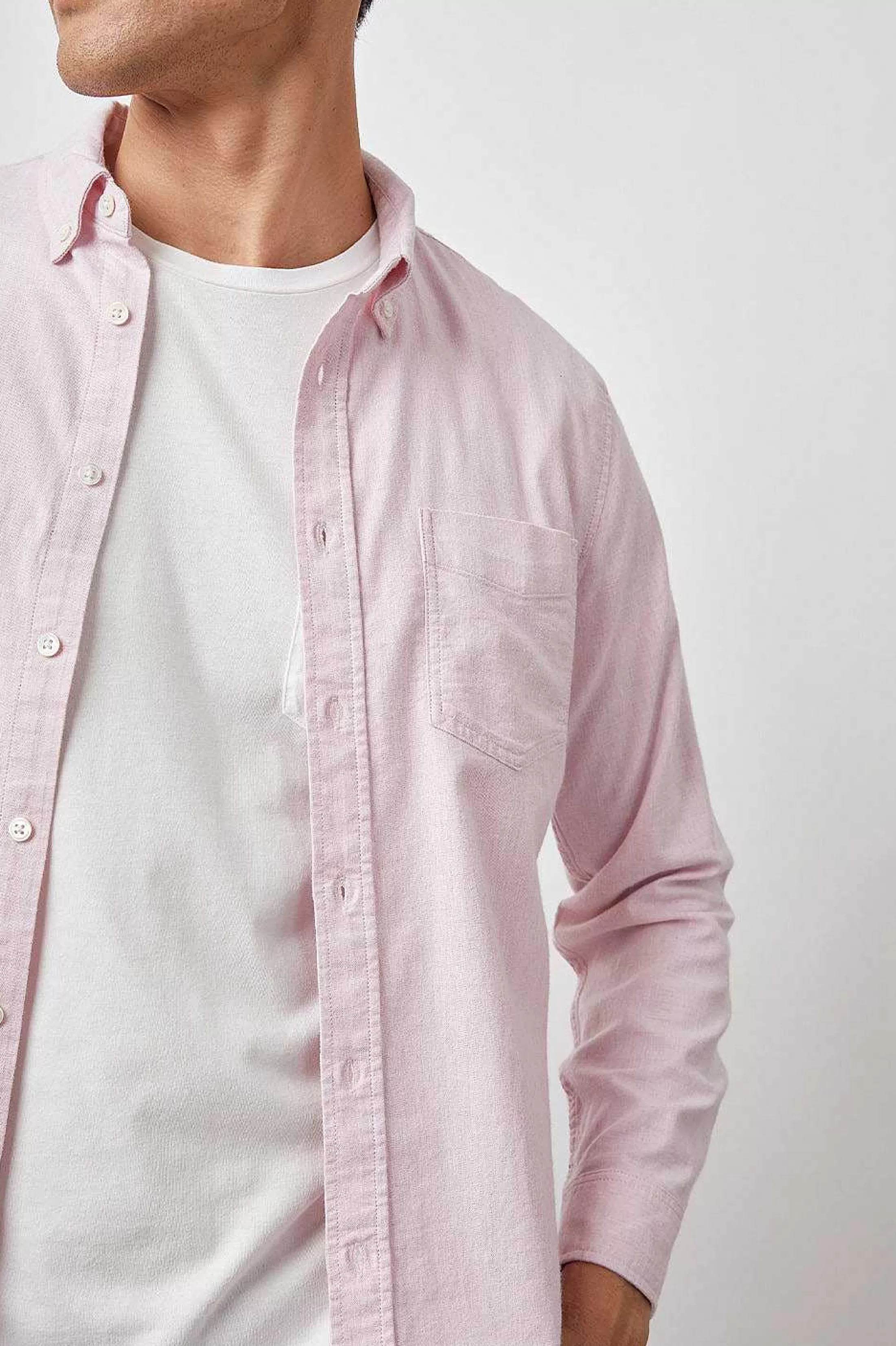 Overhemden-Rails Reid Shirt - Koraal Heather Oxford
