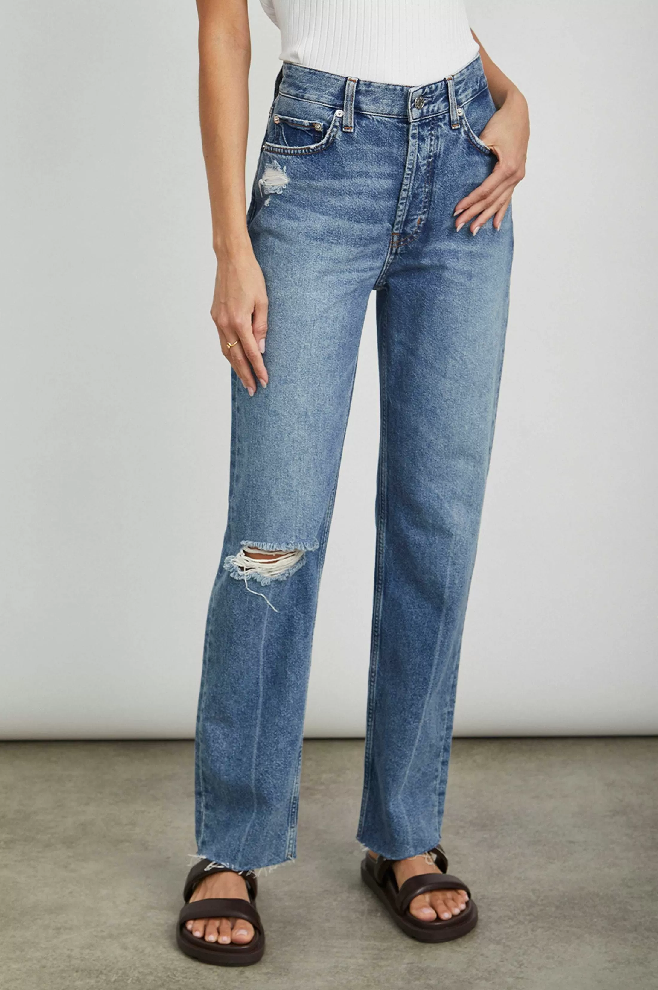 Denim-Rails Topanga Straight - Vintage Sapphire Distress