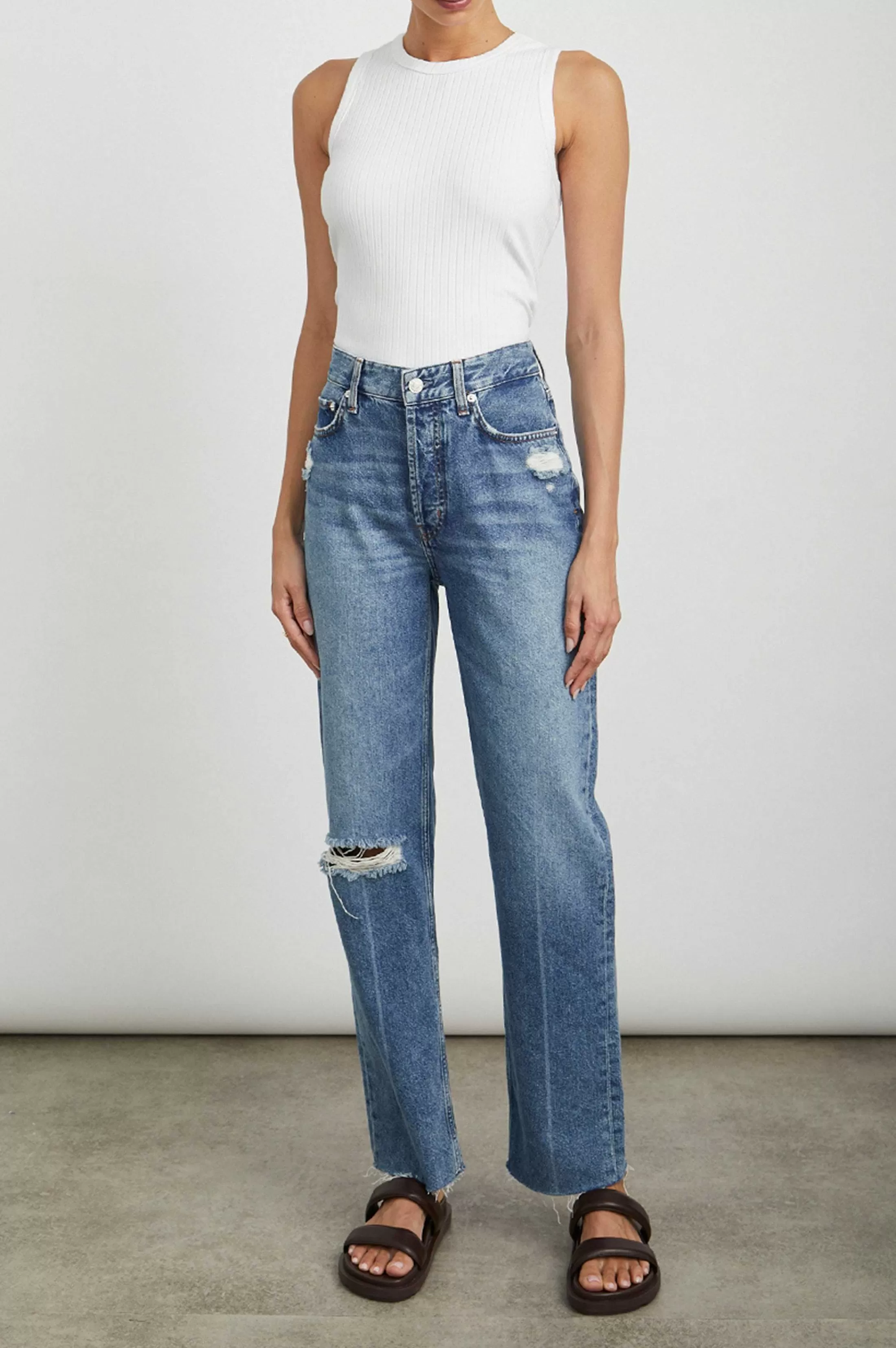Denim-Rails Topanga Straight - Vintage Sapphire Distress