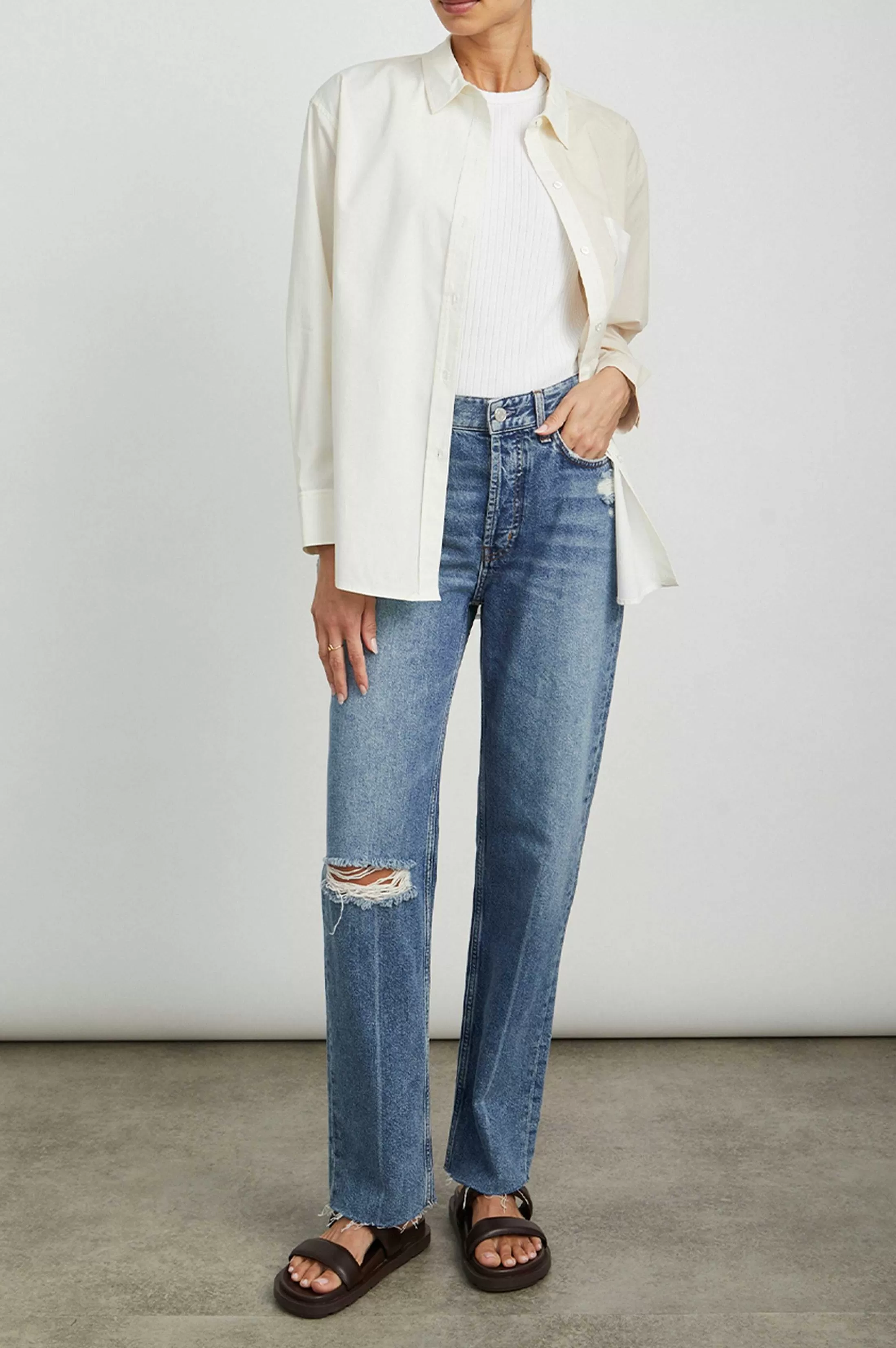 Denim-Rails Topanga Straight - Vintage Sapphire Distress