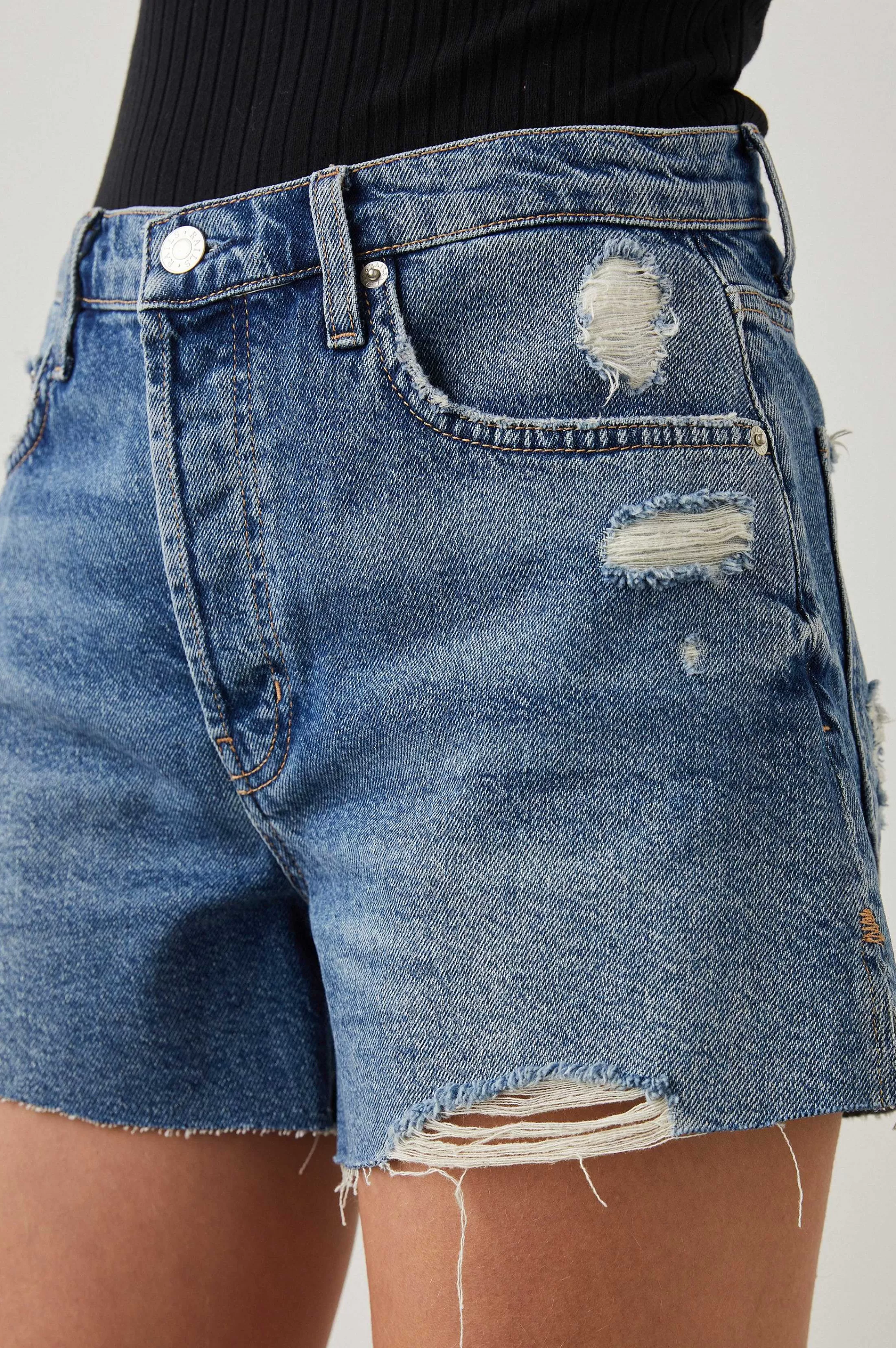 Denim-Rails Zuma Kort - Vintage Sapphire Distress